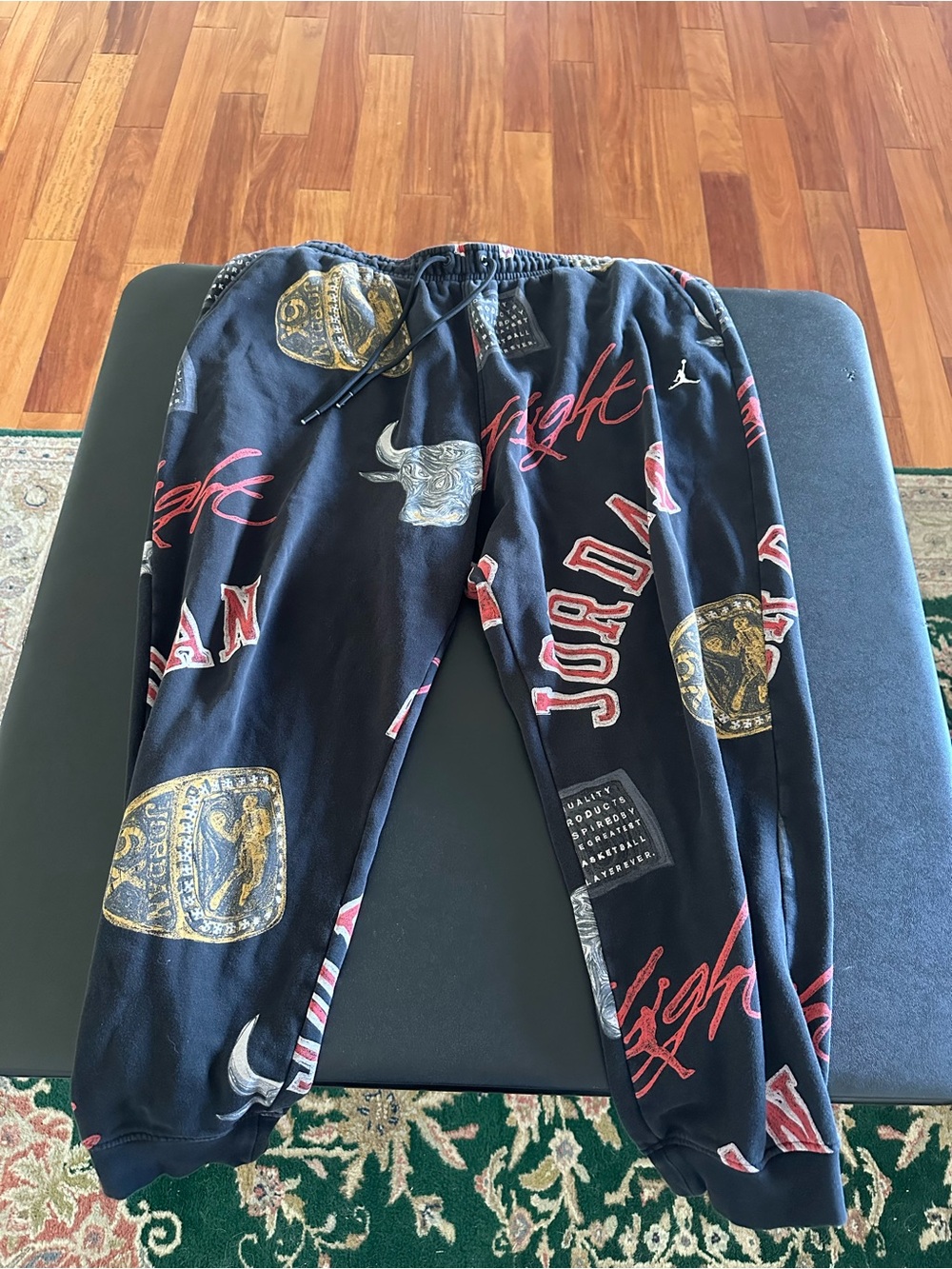 Jordan Black Chicago Bulls Graphic Jogger Pants Men’s 3XL